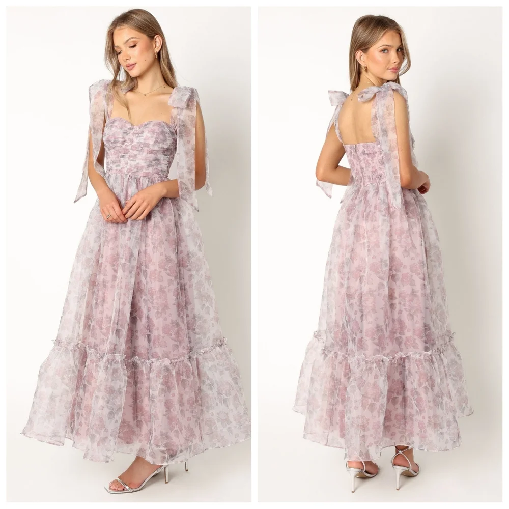 Petal & Pup Pink Floral Midi Dress - Picture 3 of 11